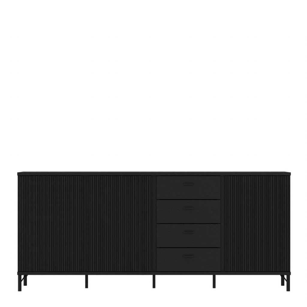 Lusaka Sideboard 3 Door 4 Drawer in Black Graphite