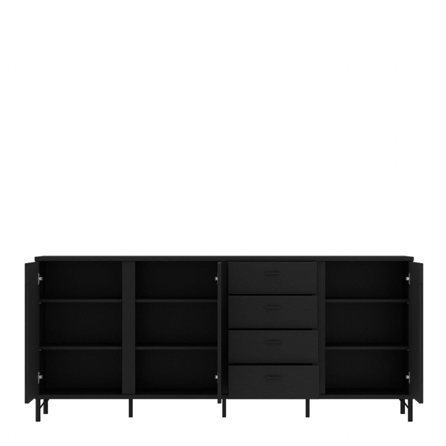 Lusaka Sideboard 3 Door 4 Drawer in Black Graphite