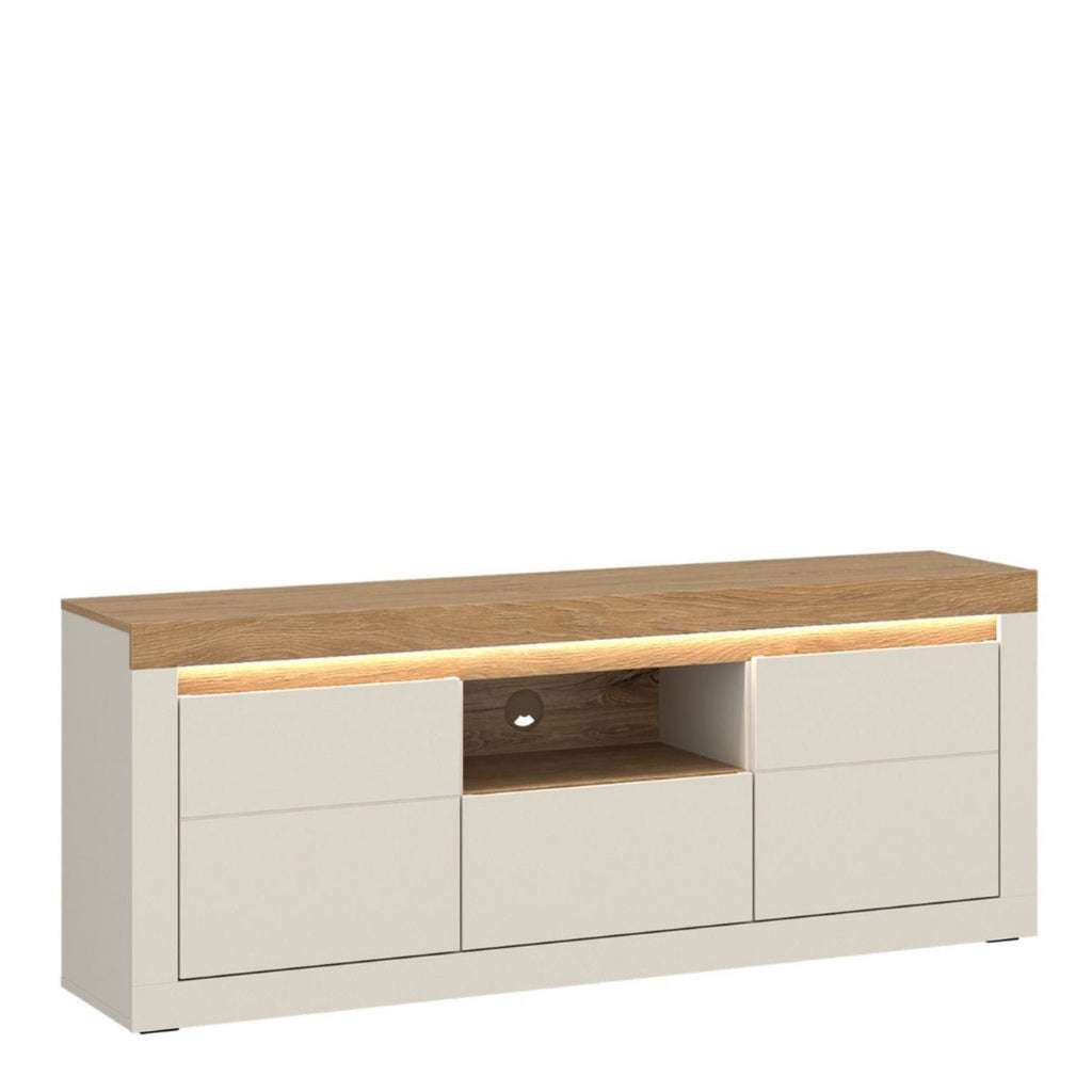 Naxxar TV Cabinet with 2 Doors and 1 Drawer in Cashmere and Stone Oak