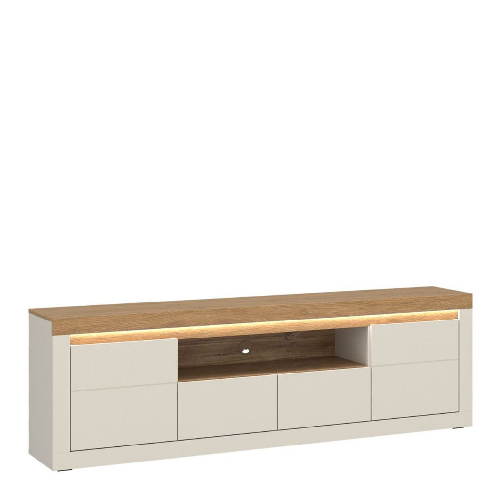 Naxxar TV Cabinet with 2 Doors and 2 Drawers in Cashmere and Stone Oak