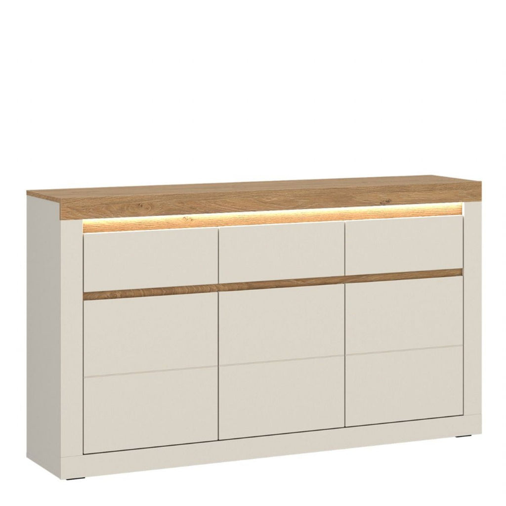 Naxxar Sideboard with 3 Doors and 3 Drawers in Cashmere and Stone Oak