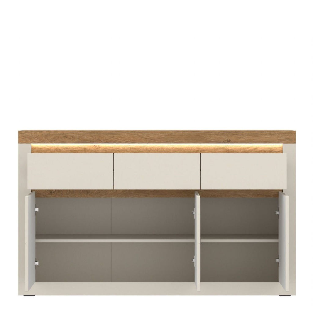Naxxar Sideboard with 3 Doors and 3 Drawers in Cashmere and Stone Oak