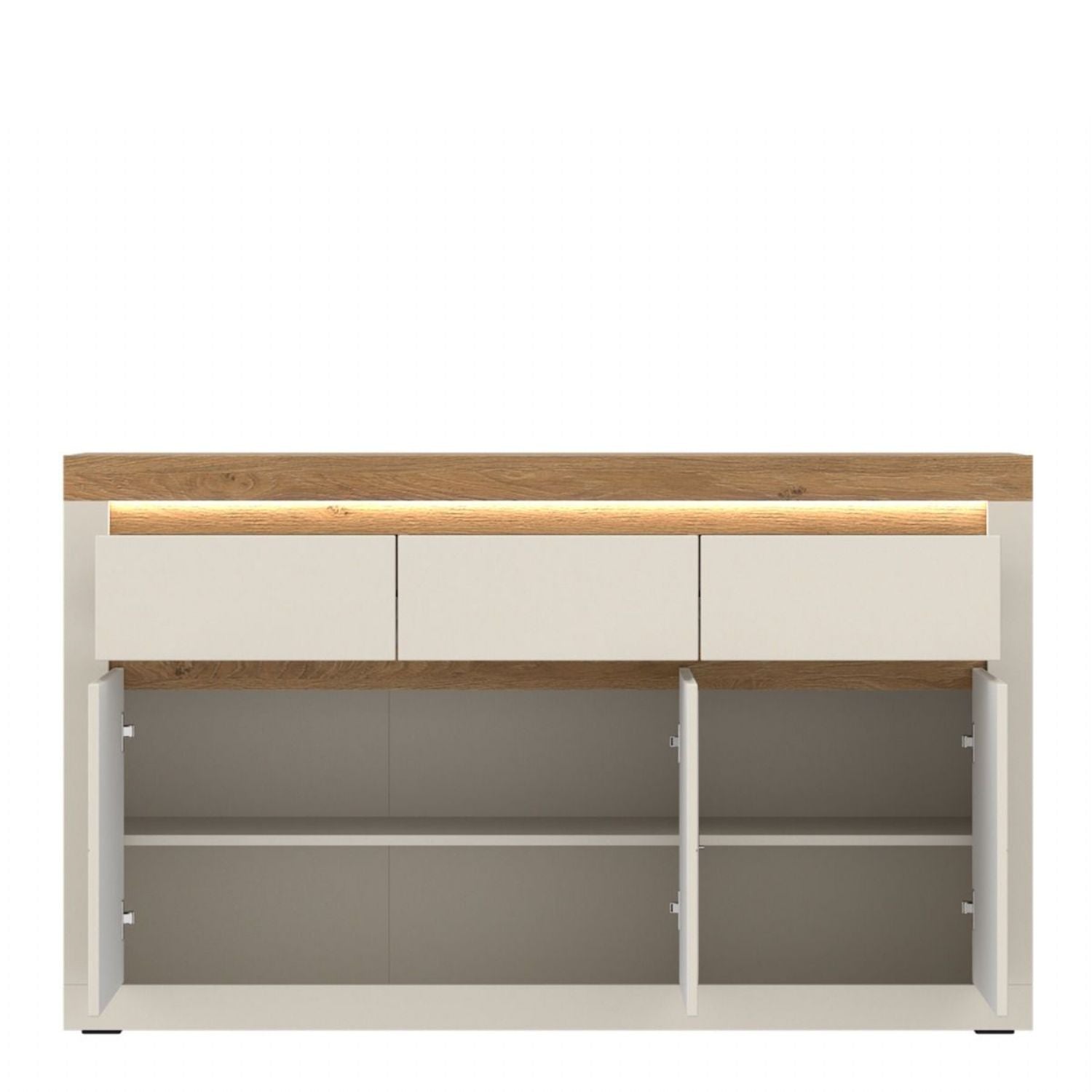 Naxxar Sideboard with 3 Doors and 3 Drawers in Cashmere and Stone Oak