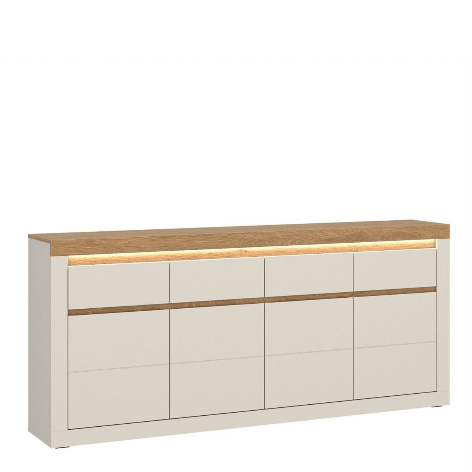 Naxxar Sideboard with 4 Doors and 4 Drawers in Cashmere and Stone Oak