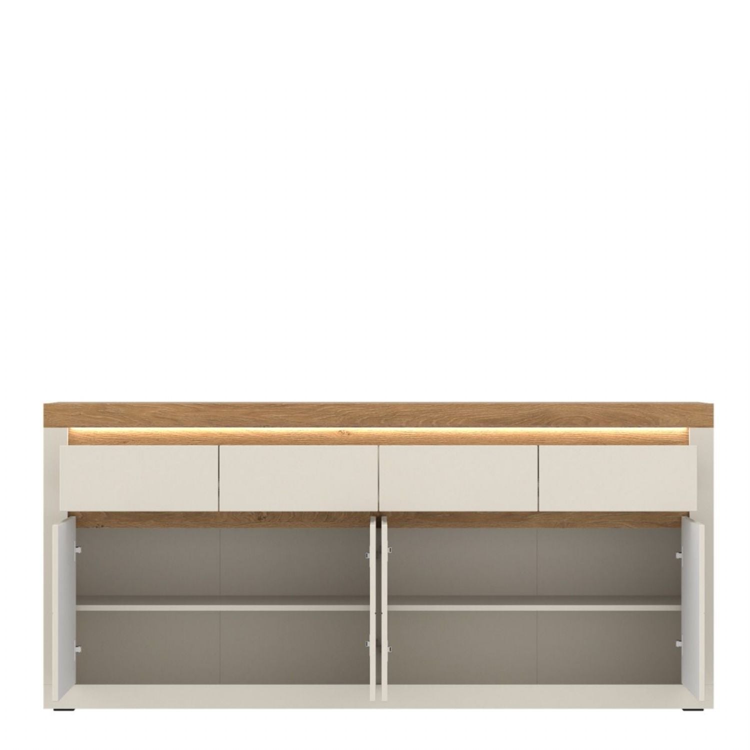 Naxxar Sideboard with 4 Doors and 4 Drawers in Cashmere and Stone Oak