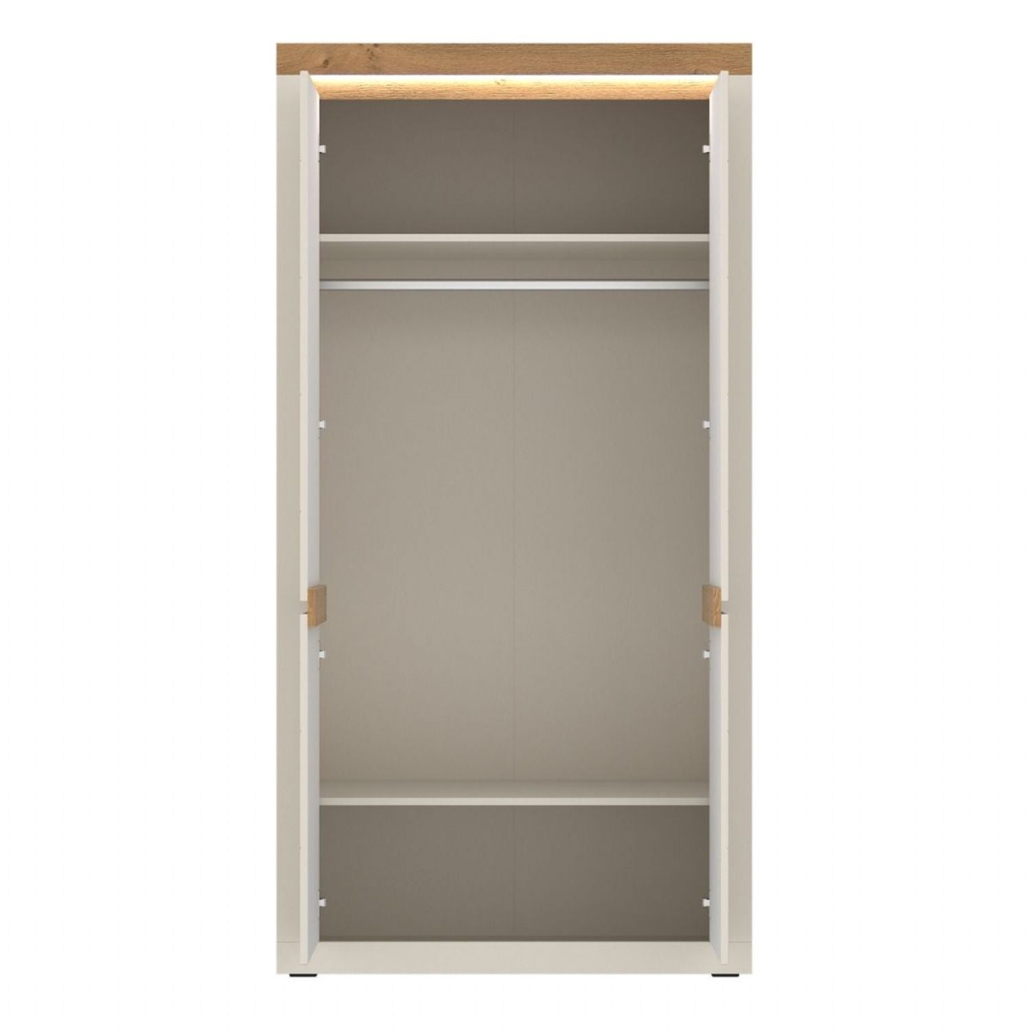 Naxxar Wardrobe with 2 Doors in Cashmere and Stone Oak