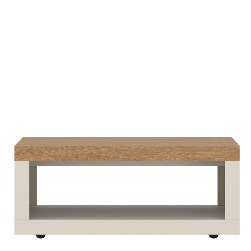 Naxxar Coffee Table in Cashmere and Stone Oak