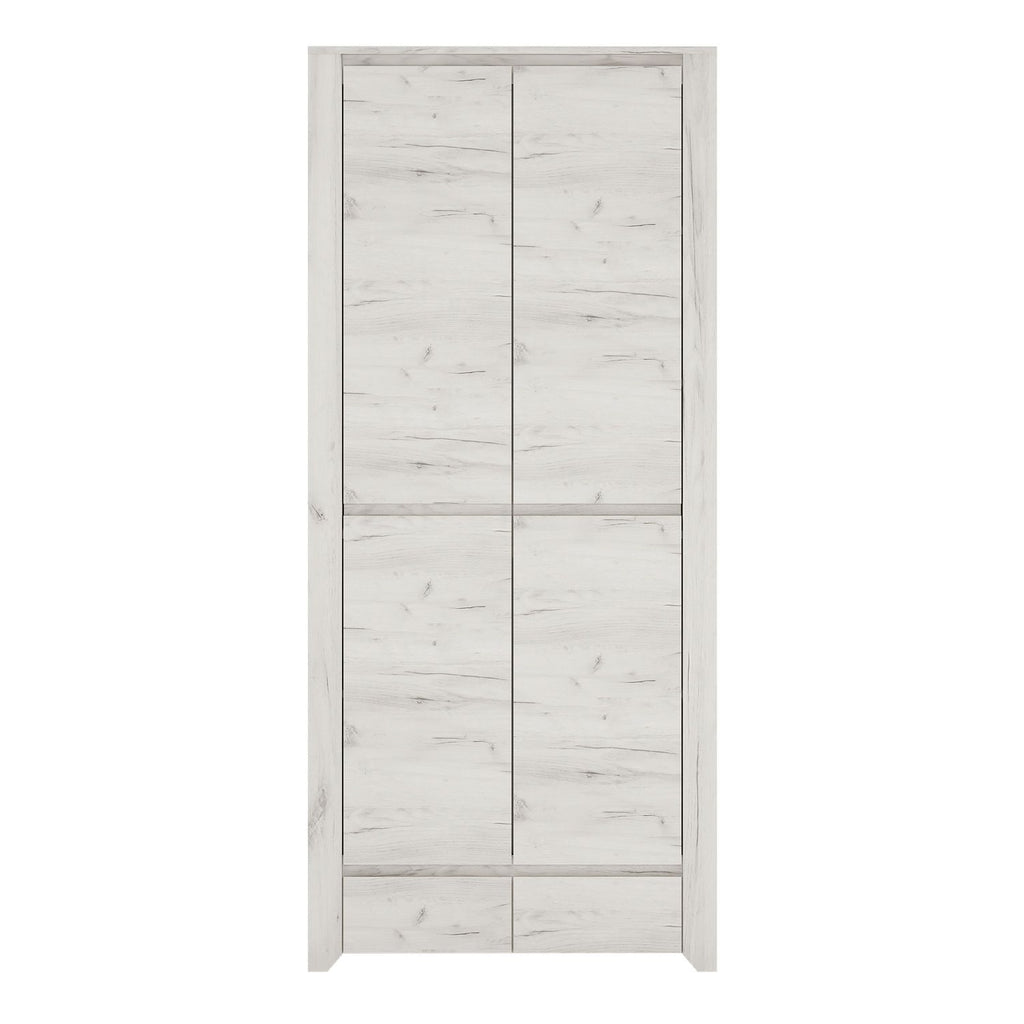 White Oak 2 Door 2 Drawer Fitted Wardrobe With Adjustable Shelves