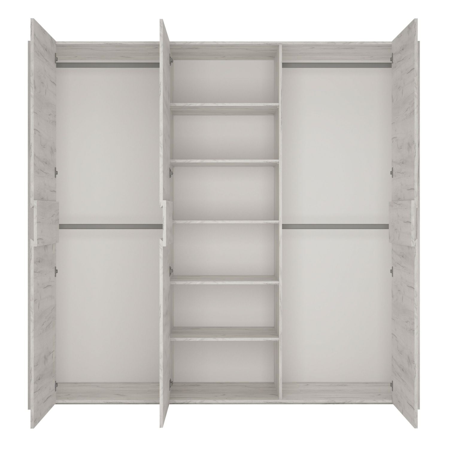 Tall Extra Large 3 Door Modern Wardrobe in White Oak