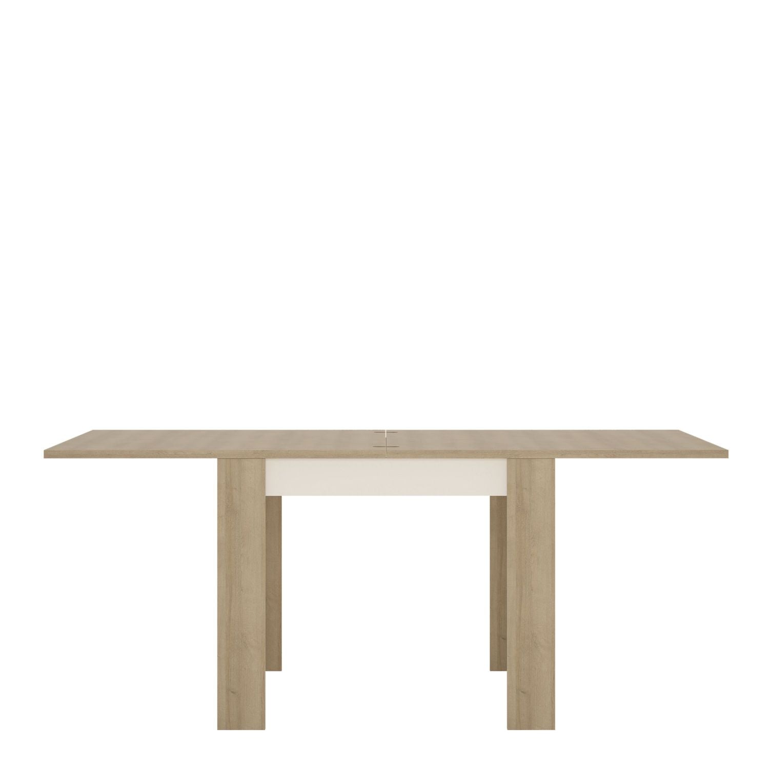 Rectangular Small Extending Dining Table 90cm to 180cm Oak White High Gloss 6 Seater