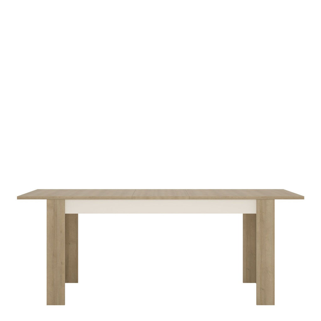 Large Extending Dining Table 160 to 200cm in Oak and White High Gloss 8 Seater