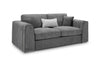 Grey Fabric 3 Seater Standard Back Sofa