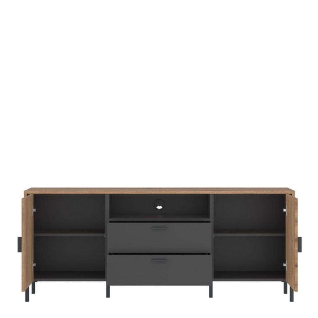 Arundel TV Cabinet 2 Door 2 Drawer 158cm Wide in Oak Grey