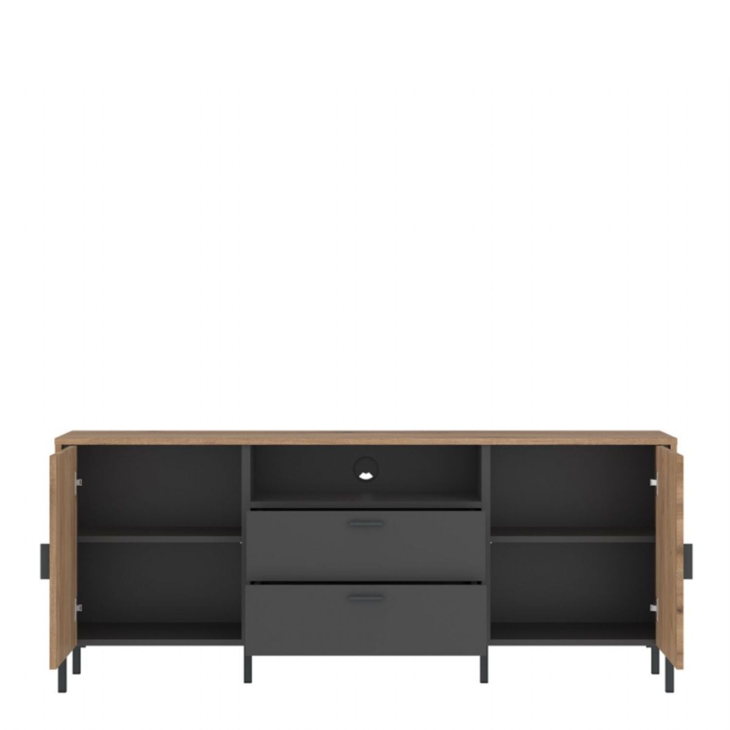 Arundel TV Cabinet 2 Door 2 Drawer 158cm Wide in Oak Grey