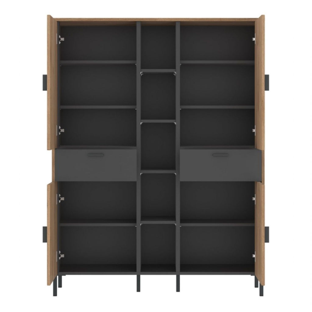 Arundel Wardrobe 4 Door 2 Drawer in Oak Grey