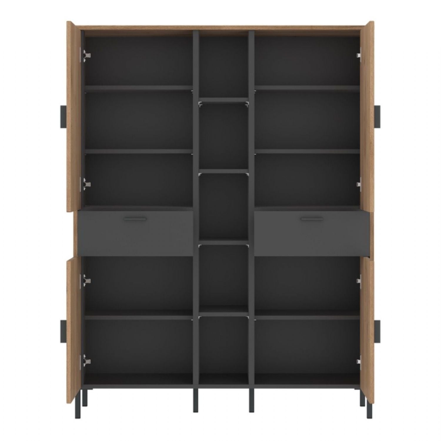 Arundel Wardrobe 4 Door 2 Drawer in Oak Grey