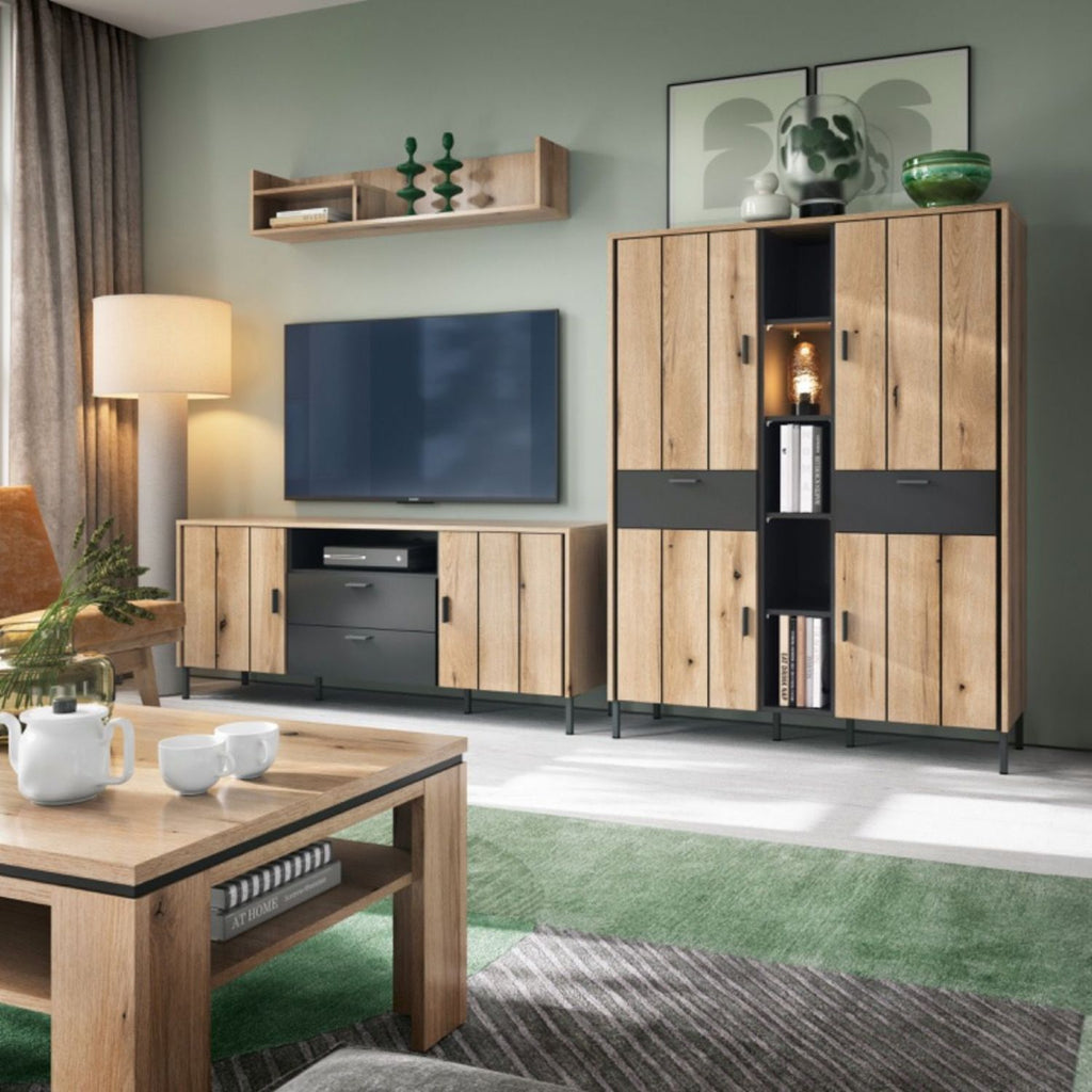 Arundel Wardrobe 4 Door 2 Drawer in Oak Grey