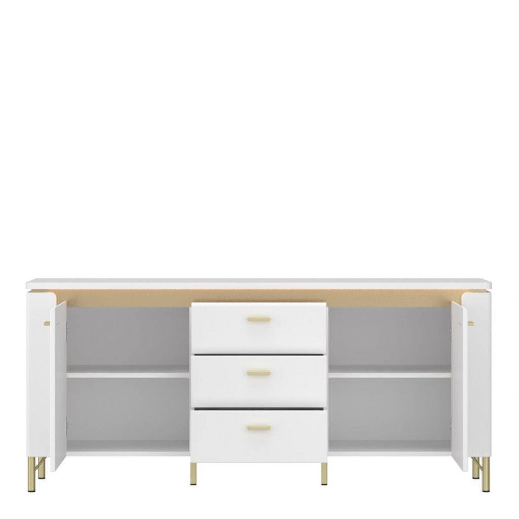 Lazio TV Cabinet 2 Door 3 Drawer in Alpine White White Gloss