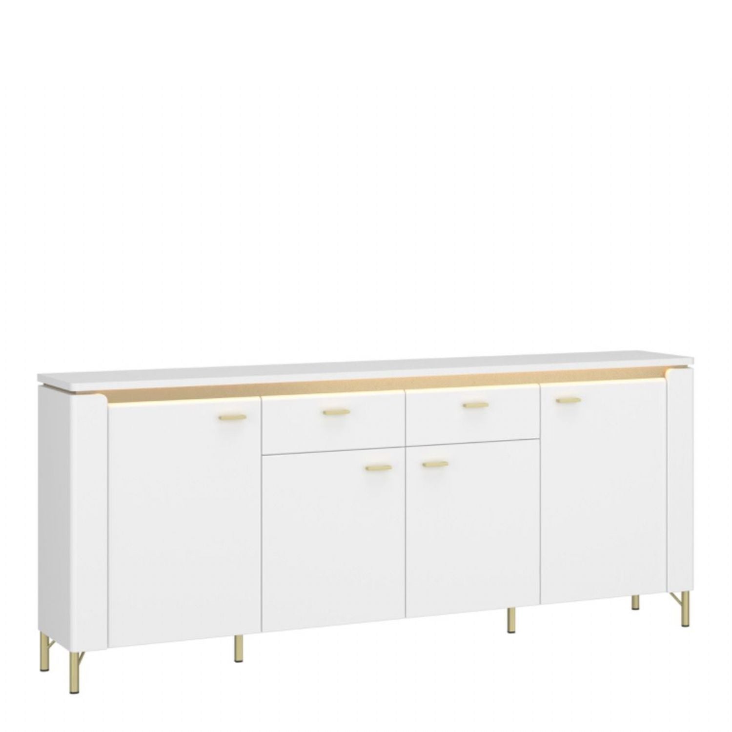 Lazio Sideboard 4 Door 2 Drawer in Alpine White White Gloss