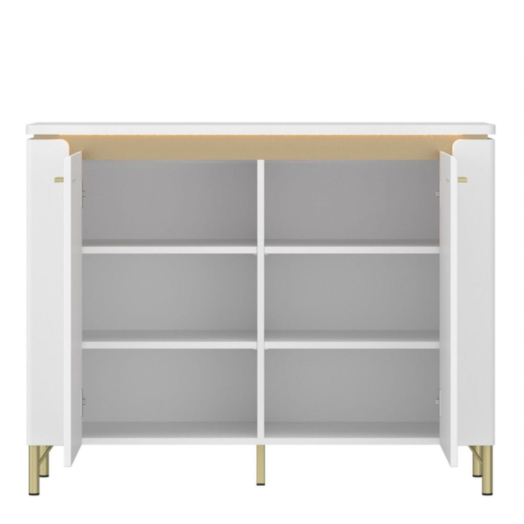 Lazio Sideboard 2 Door in Alpine White White Gloss