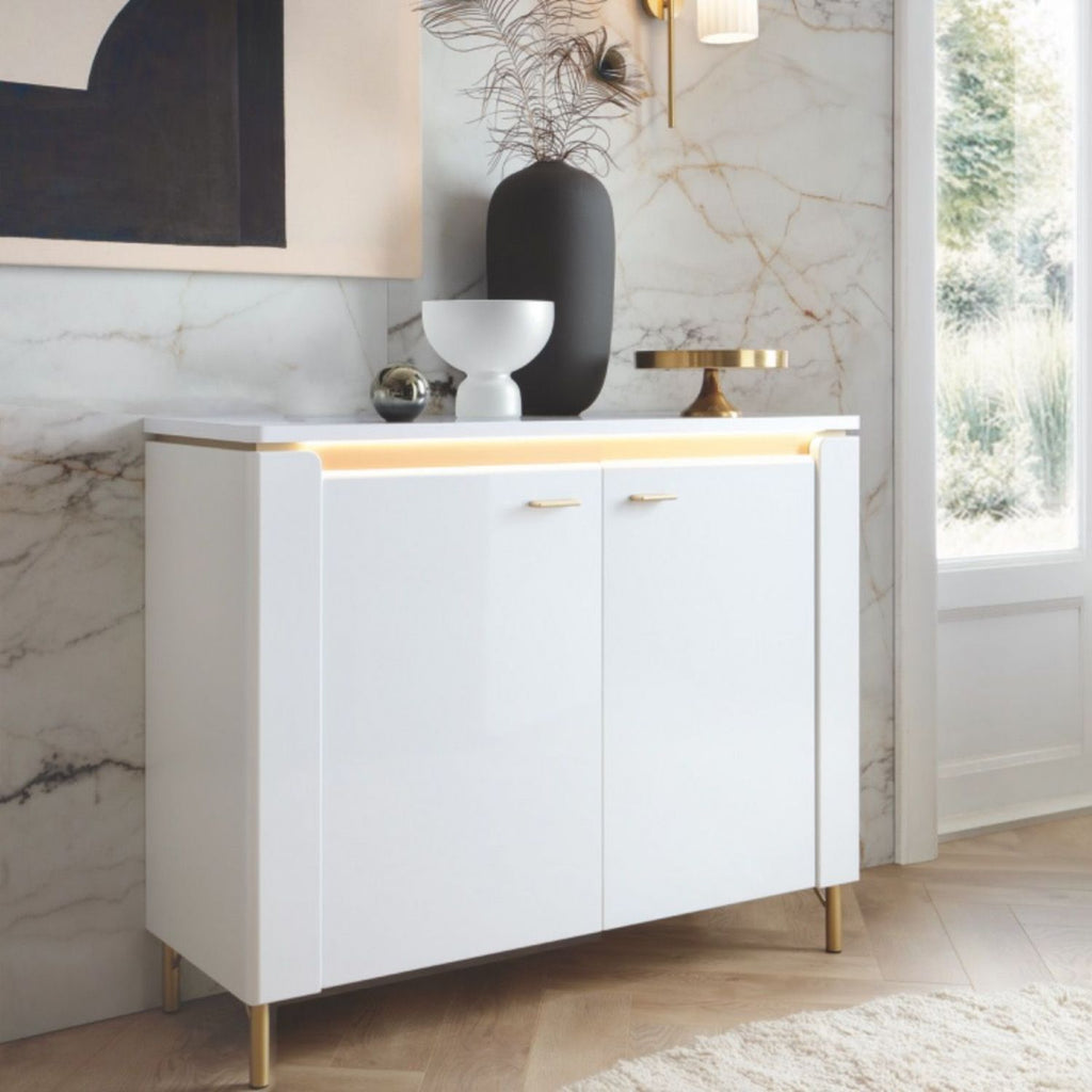 Lazio Sideboard 2 Door in Alpine White White Gloss