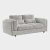 Grey Textured Fabric 3 Seater Sofa Laid Back Design
