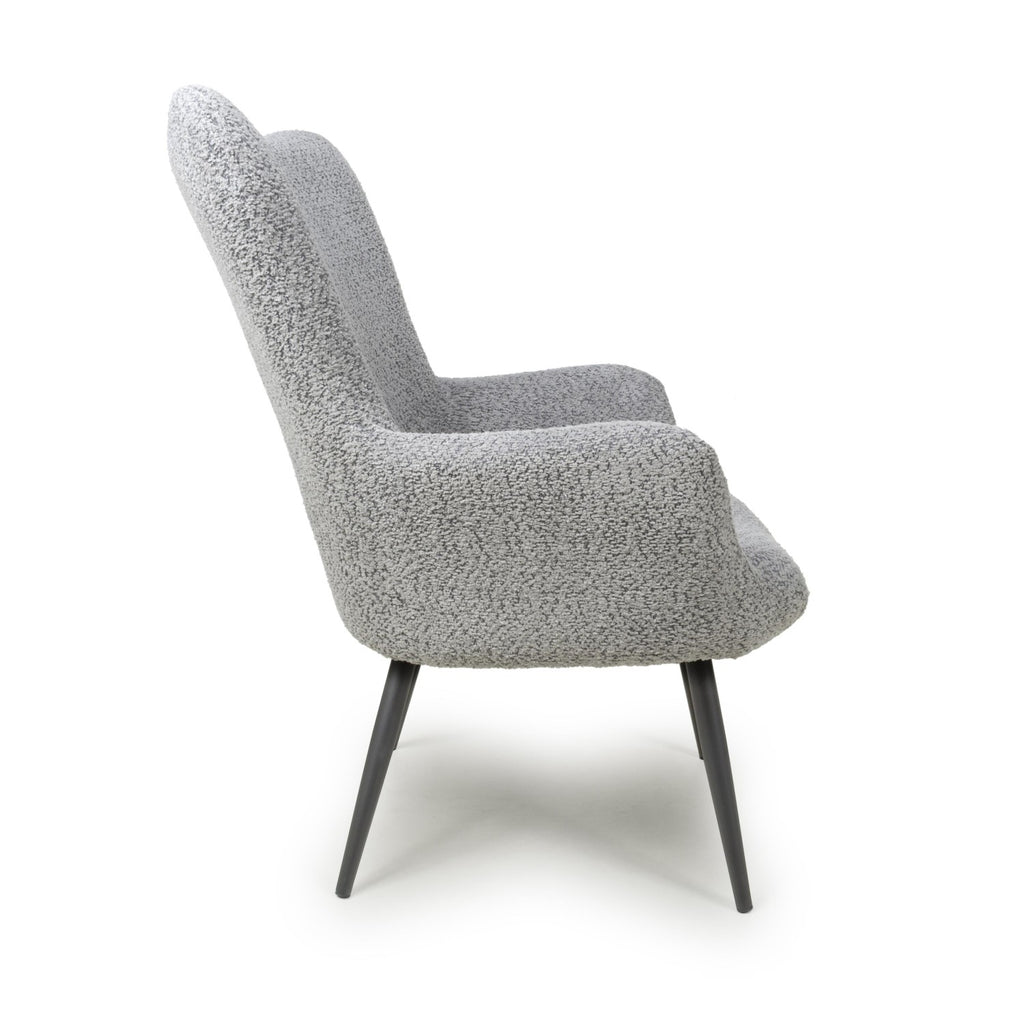 Bordeaux Textured Chenille Effect Grey Armchair