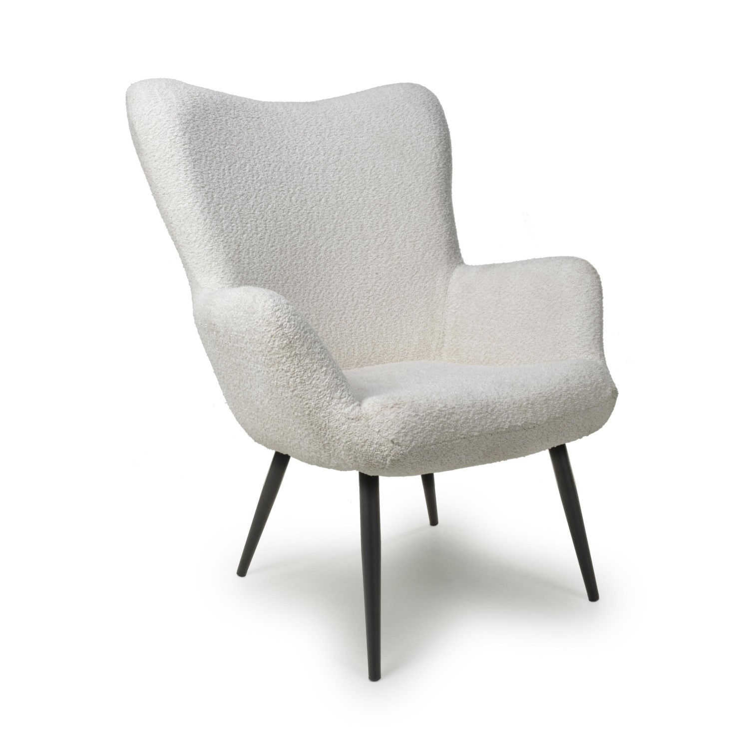 Bordeaux White Textured Fabric Armchair