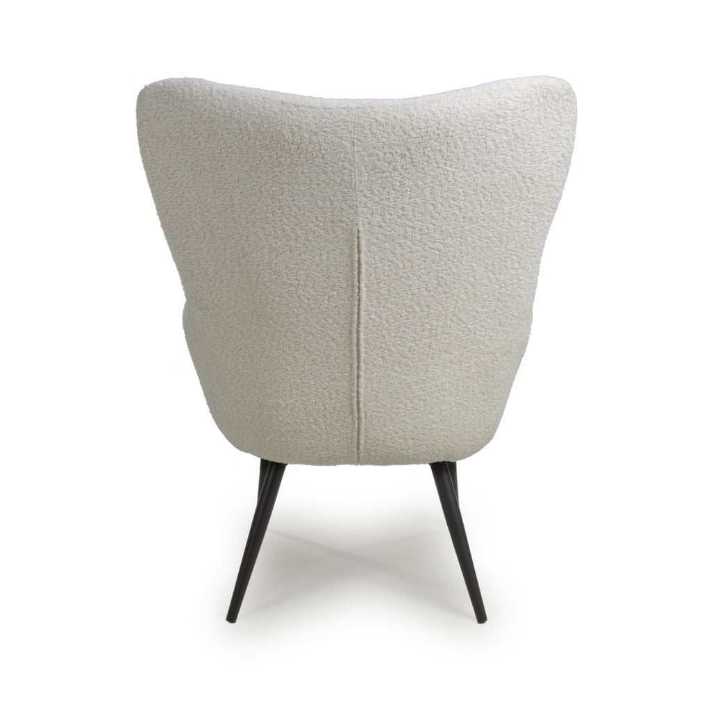 Bordeaux White Textured Fabric Armchair