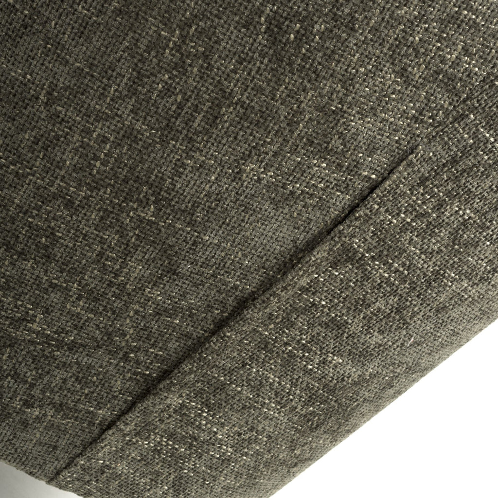 Green Fabric Curved Wing Armed Chair with Wooden Legs