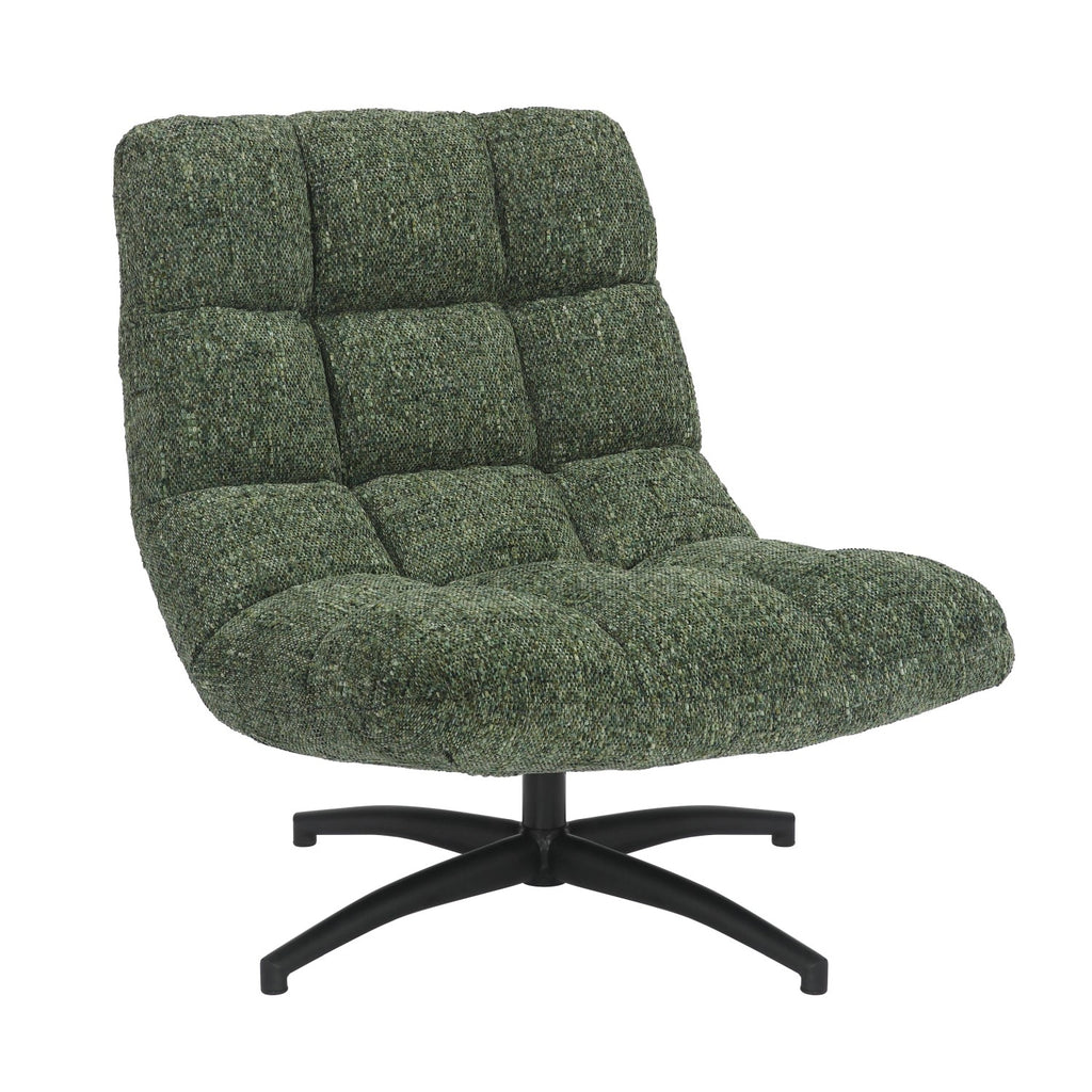 Green Fabric Occasional Relaxer Lounge Swivel Chair
