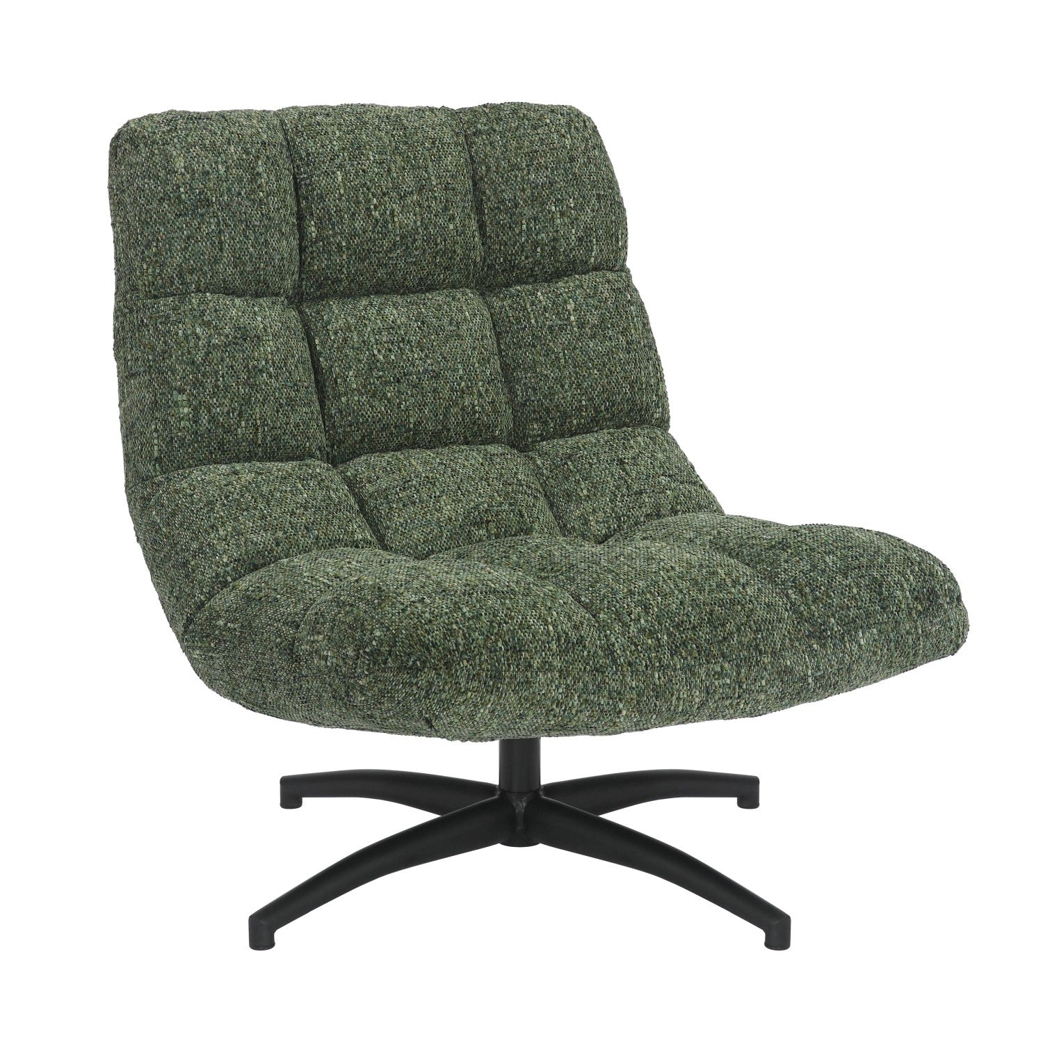 Green Fabric Occasional Relaxer Lounge Swivel Chair