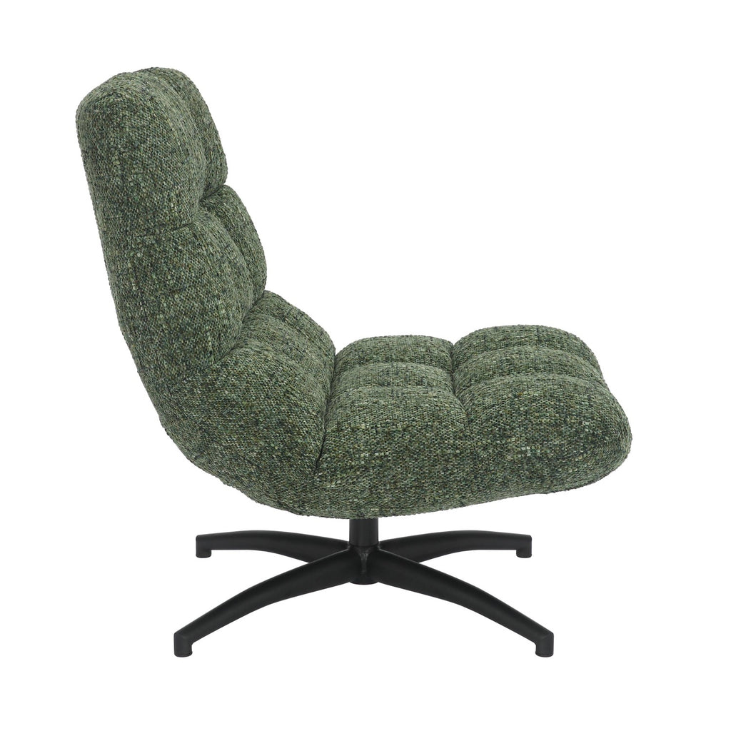 Green Fabric Occasional Relaxer Lounge Swivel Chair
