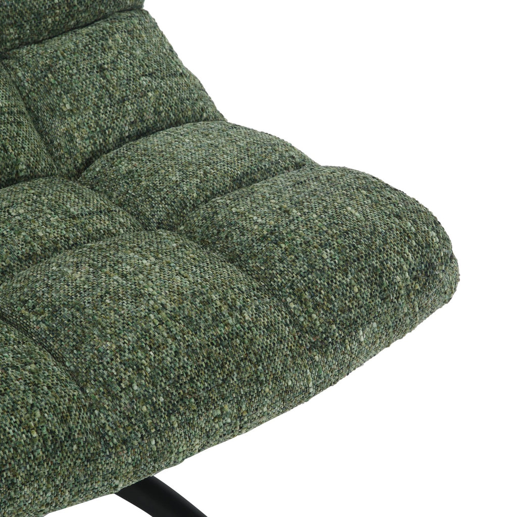 Green Fabric Occasional Relaxer Lounge Swivel Chair