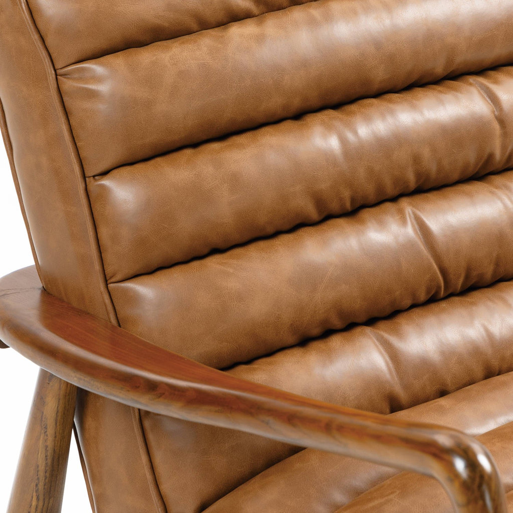 Club Leather Effect Tan Armchair