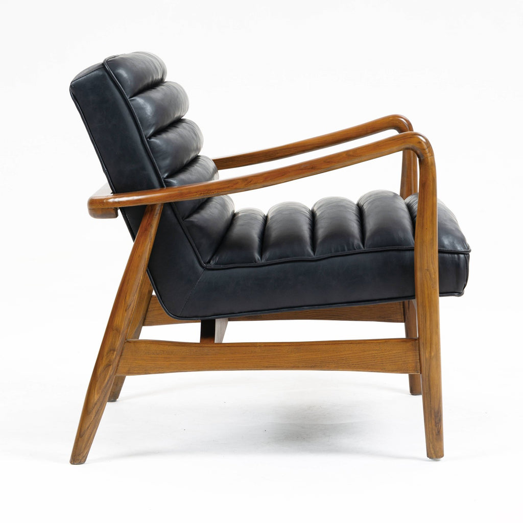 Club Leather Effect Dark Navy Armchair