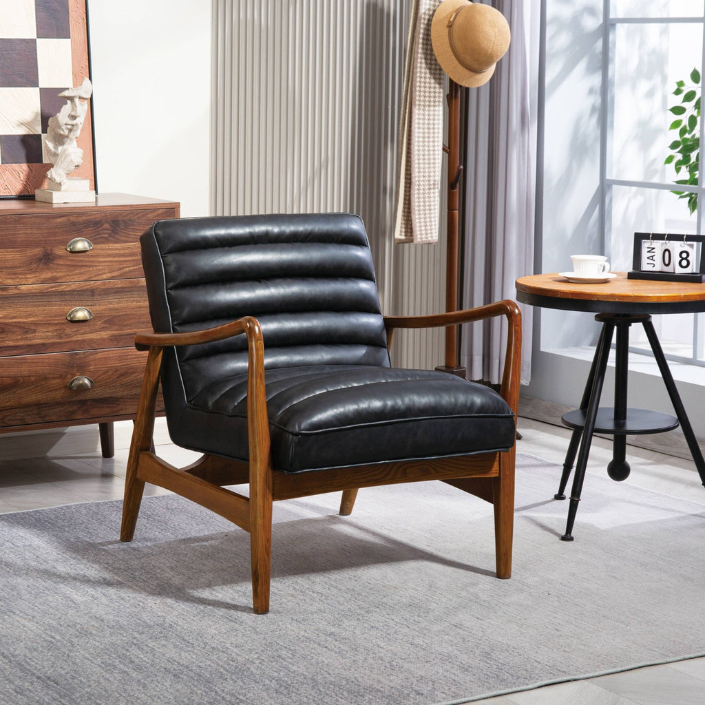 Club Leather Effect Dark Navy Armchair