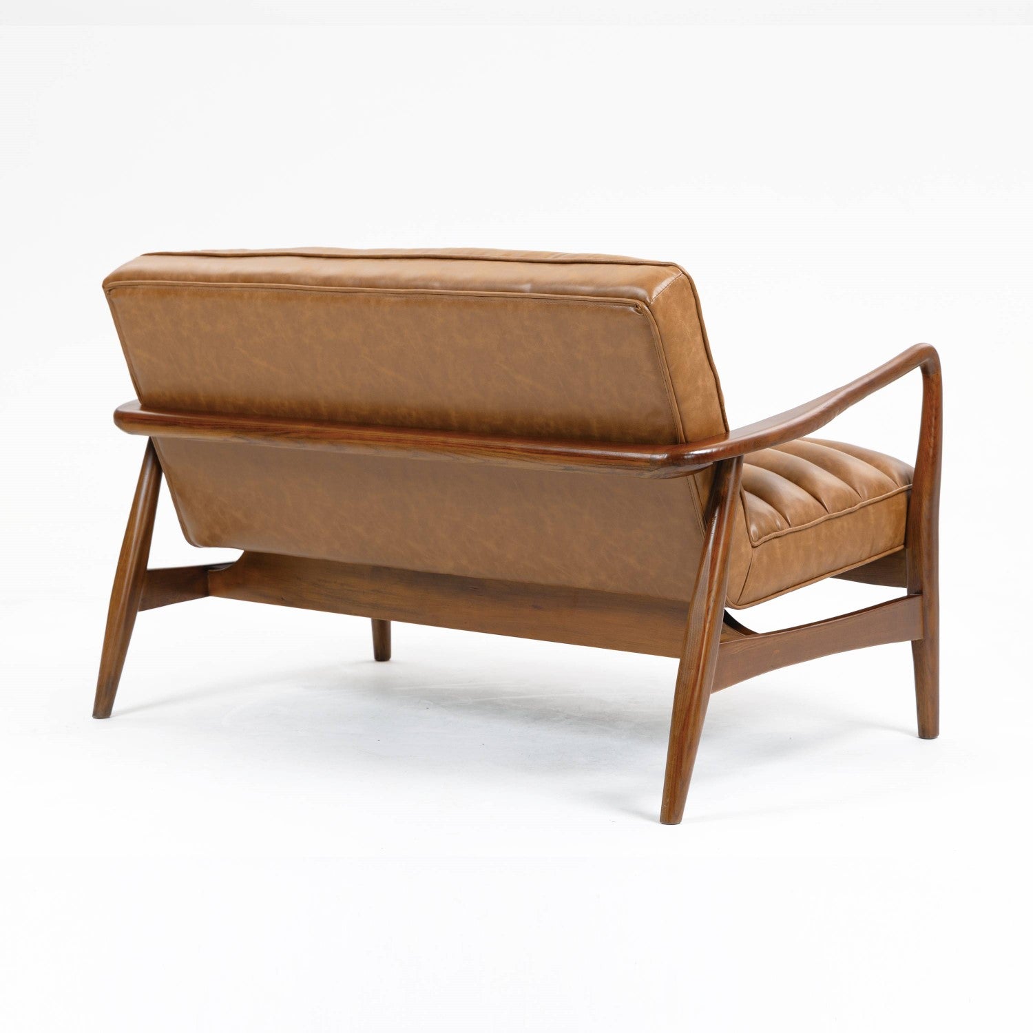 Club Leather Effect Tan Bench
