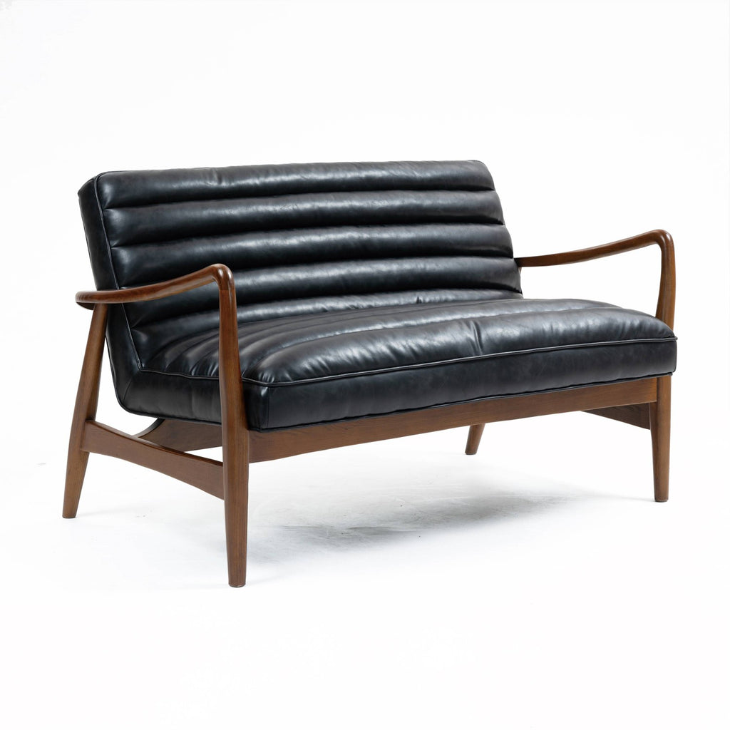 Club Leather Effect Dark Navy Bench