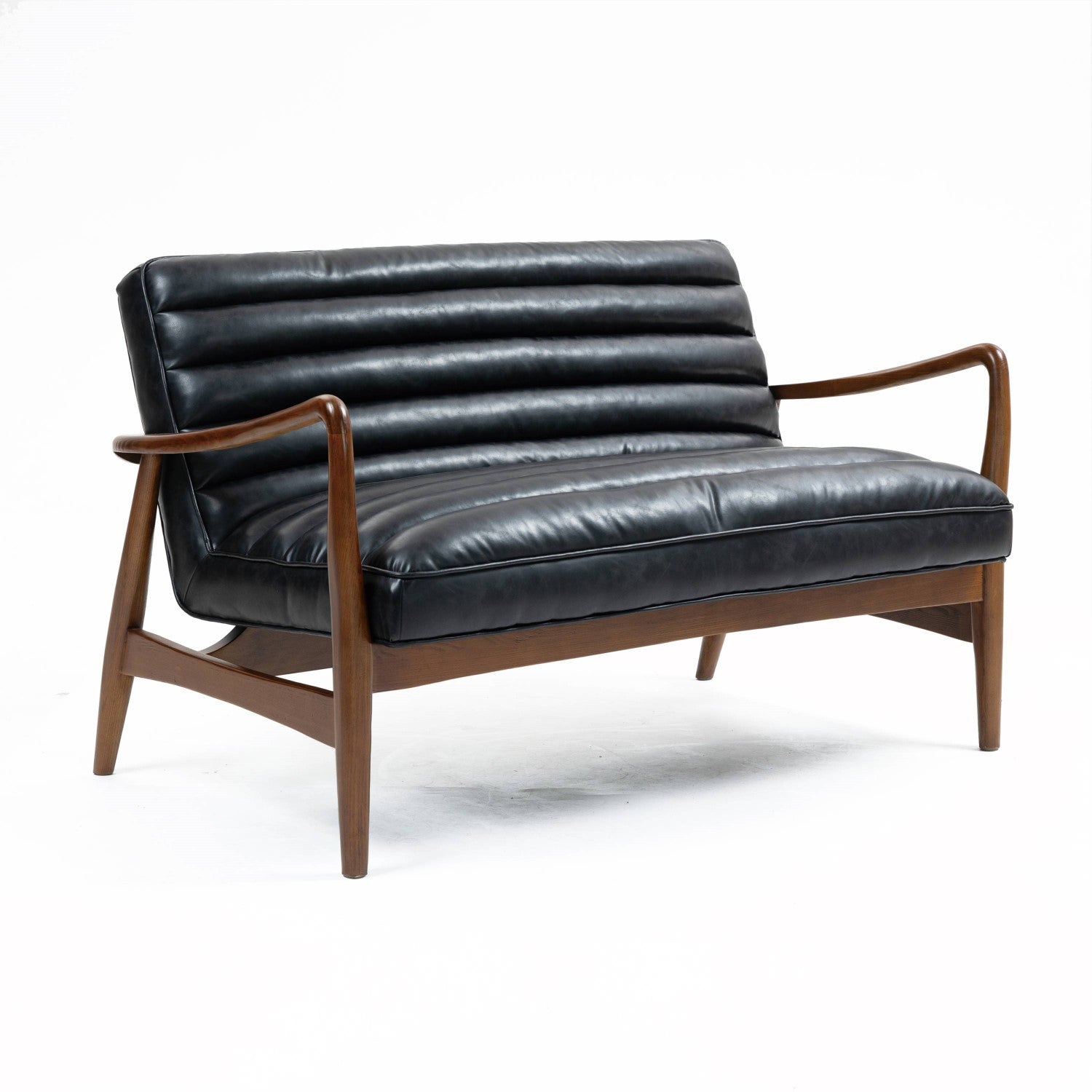 Club Leather Effect Dark Navy Bench