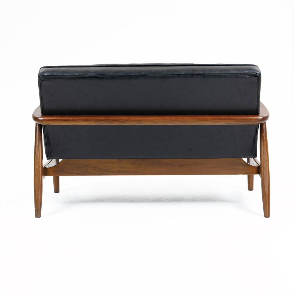 Club Leather Effect Dark Navy Bench