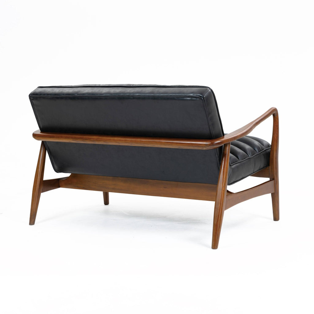 Club Leather Effect Dark Navy Bench