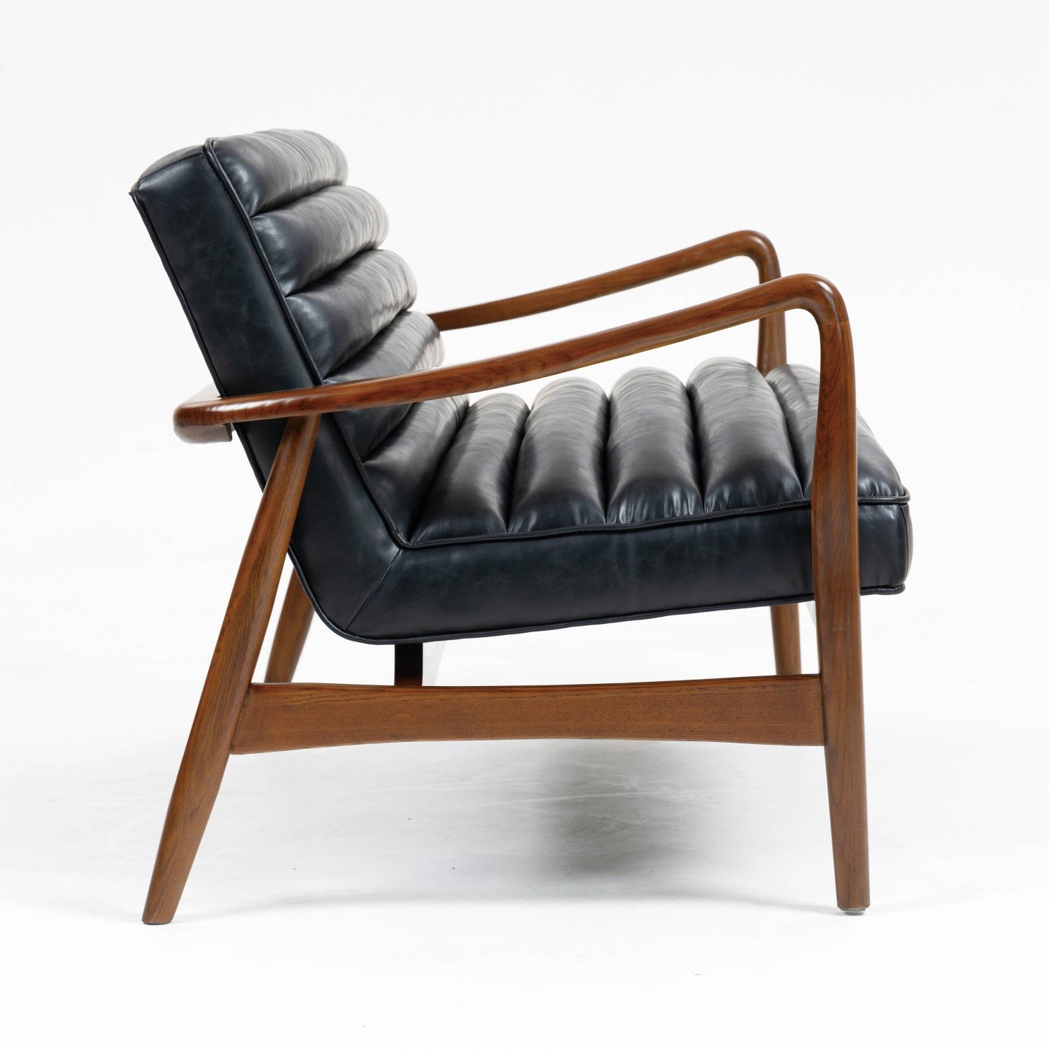 Club Leather Effect Dark Navy Bench