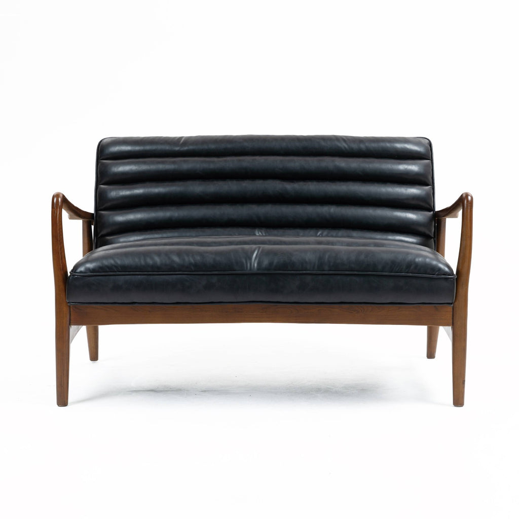 Club Leather Effect Dark Navy Bench