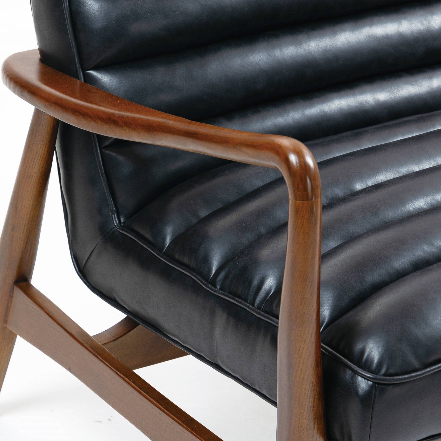 Club Leather Effect Dark Navy Bench