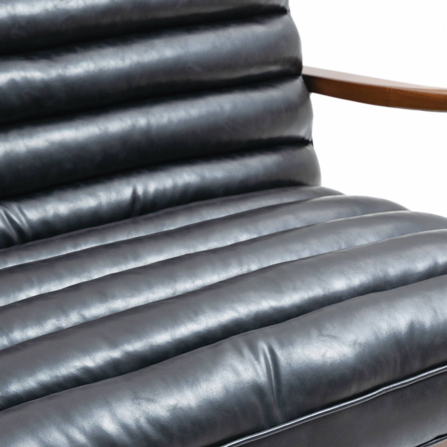 Club Leather Effect Dark Navy Bench