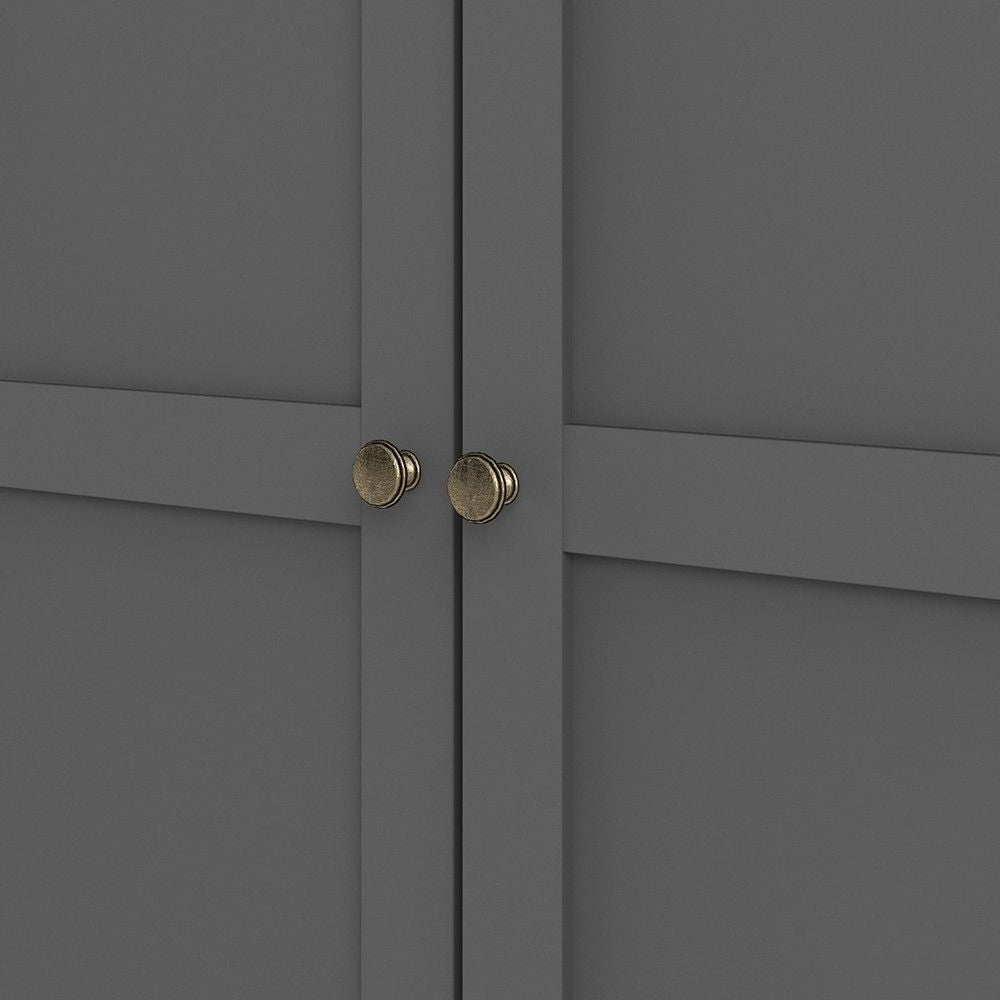 Matt Grey 2 Door Wardrobe With Cornice Top