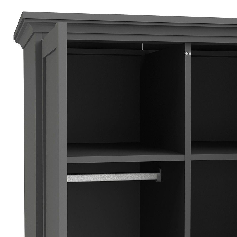 Matt Grey 2 Door Wardrobe With Cornice Top