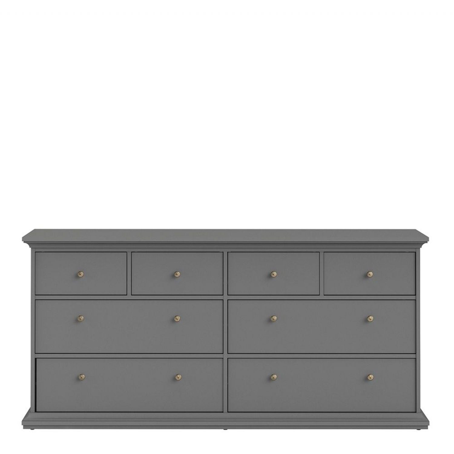 Matt Grey Large Wide Chest of 8 Drawers