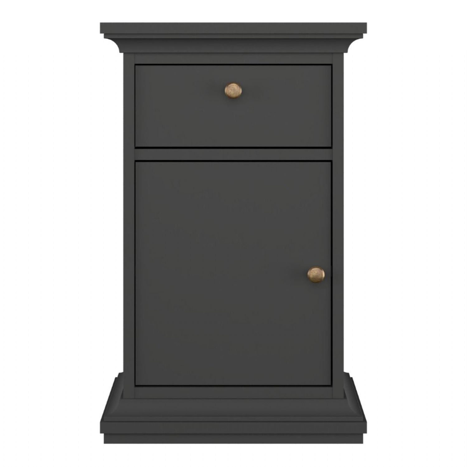Paris Nightstand 1 Door + 1 Drawer in Matt Grey